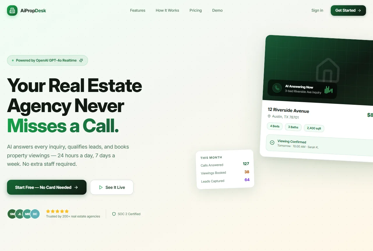 AiPropDesk website screenshot